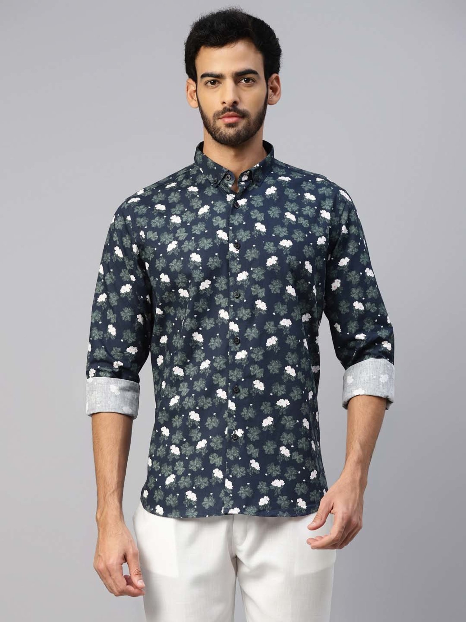 Don Vino Multicolor Slim Fit Printed Shirt