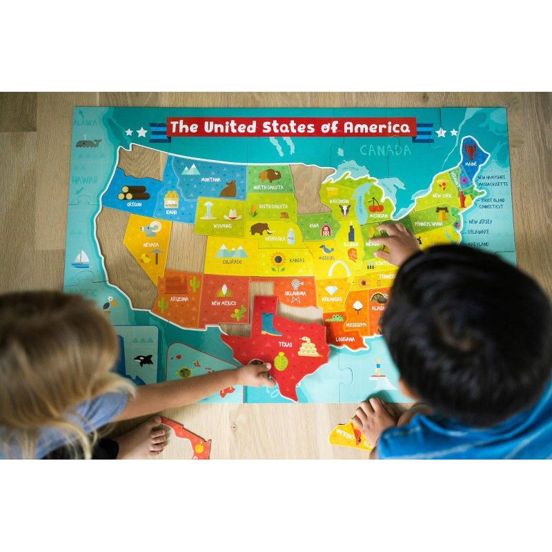 Chuckle & Roar Giant Floor Puzzle - USA Map - 50pc