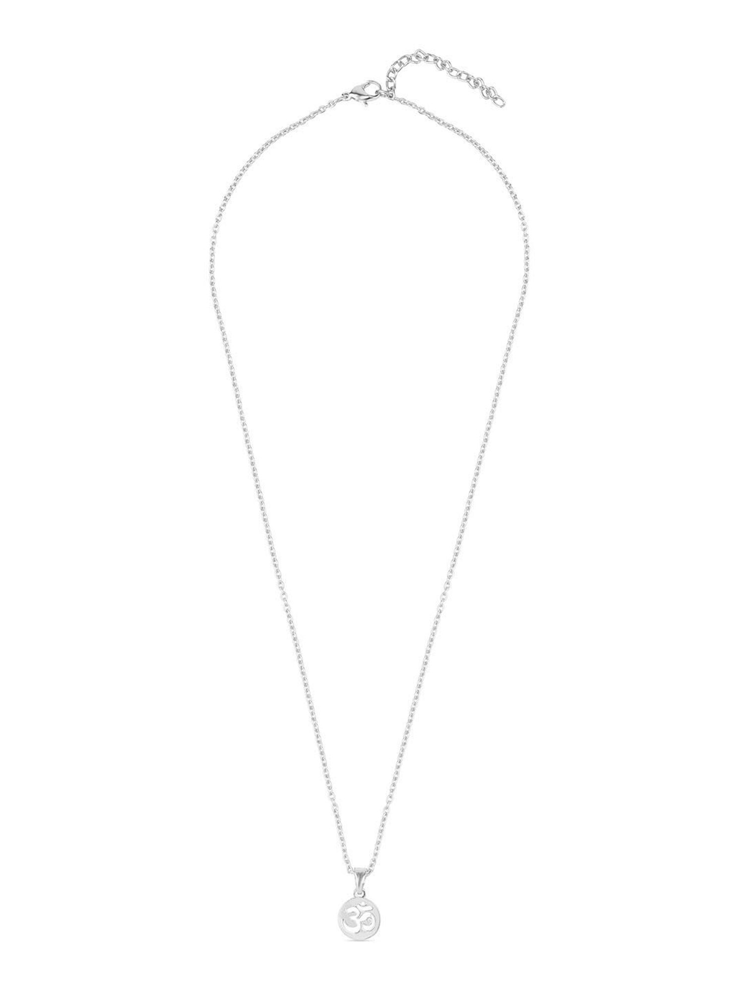 The Bro Code Silver-Plated Circular OM Pendant Necklace for Men