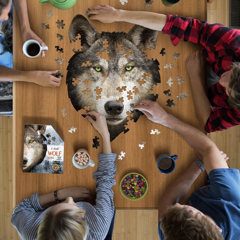 Madd Capp Games I AM Wolf 300 Piece Animal Head-Shaped Jigsaw Puzzle