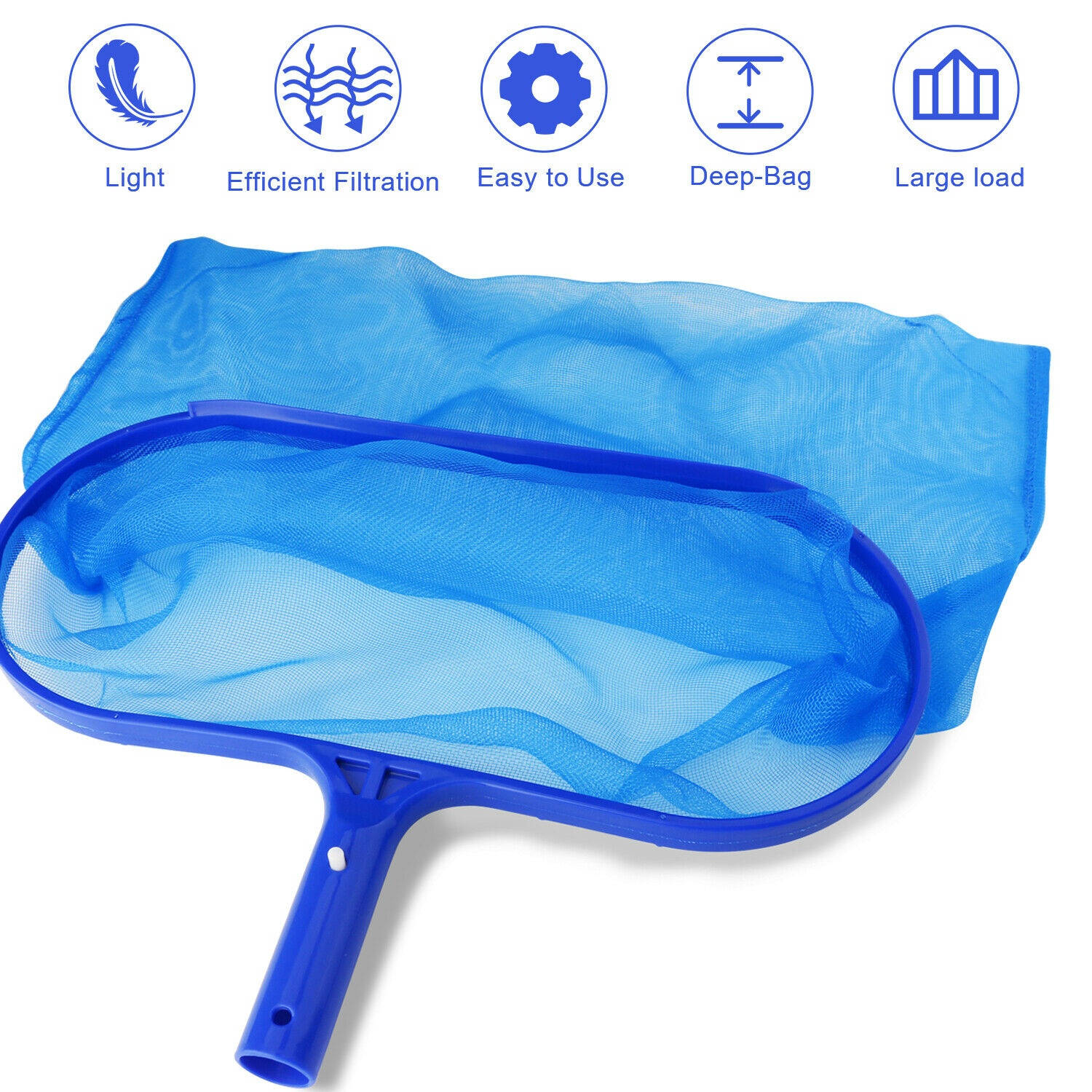 Swimming Pool Leaf Skimmer Net Hot Tub Spa Cleaning Leaves Deep Rake Mesh Tools