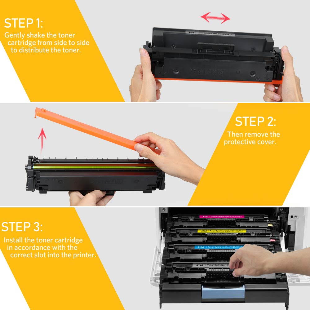 4PK 414A Toner Set (No Chip) for HP Color Laserjet Pro M454 M479fdw M479 M454dw