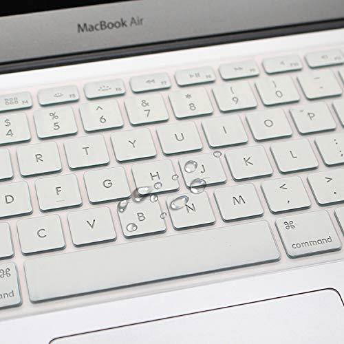 Premium MacBook Backlight Shine Through Cream White Silicone Keyboard Cover Protector for 2018/2017/2016 MacBook Pro 13 Inch A1708 No TouchBar&MacBook 12 Inch A1534 Hollow Out Keyboard Skin Film