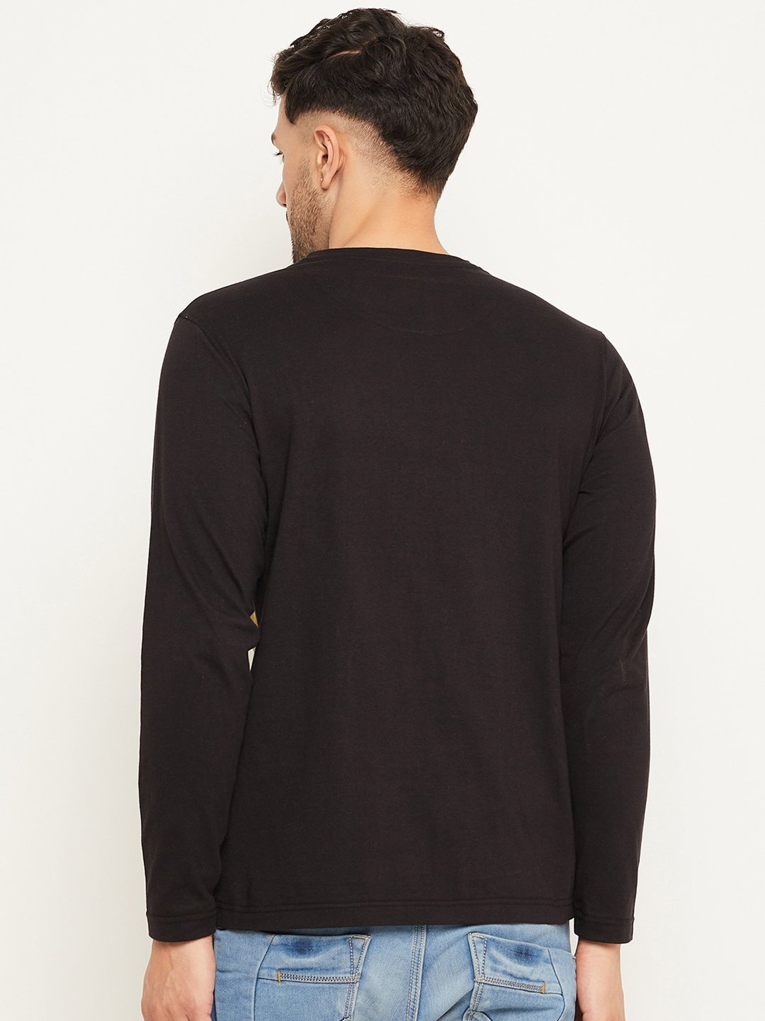 Club York Black Regular Fit Crew T-Shirt