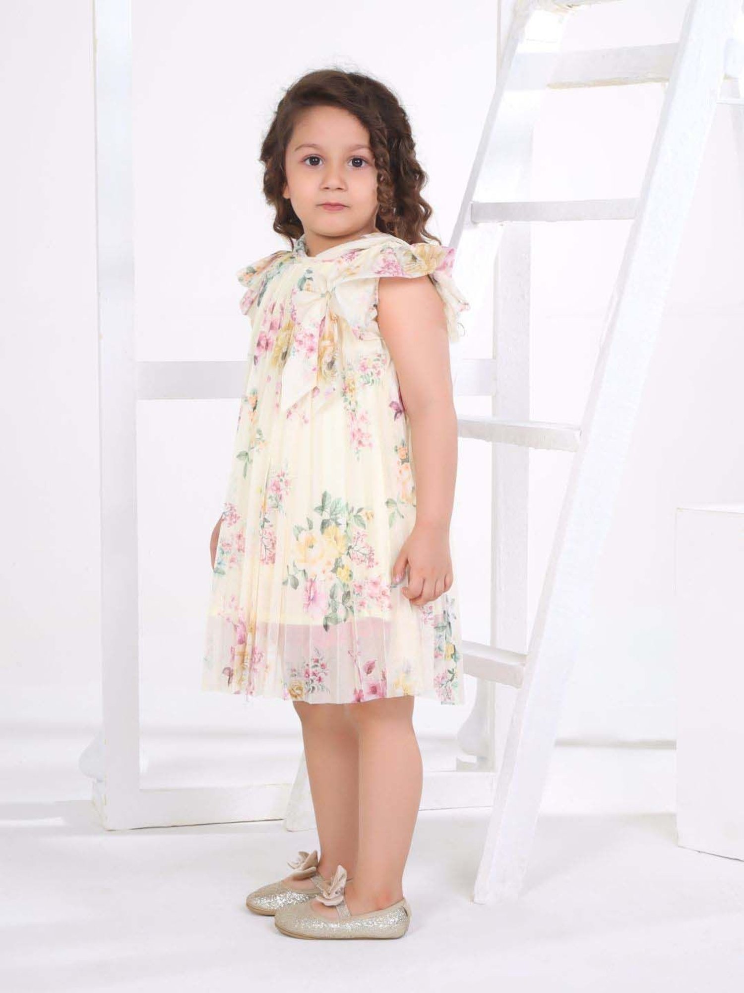 Peppermint Girls Yellow Floral Dress