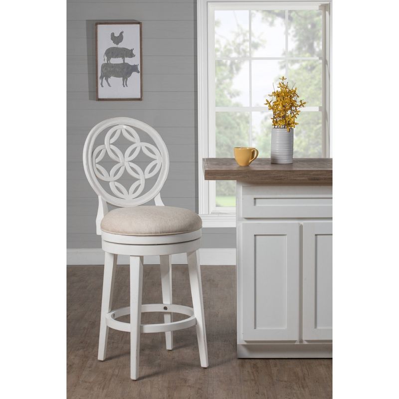 Savona Swivel Counter Height Barstool White - Hillsdale Furniture