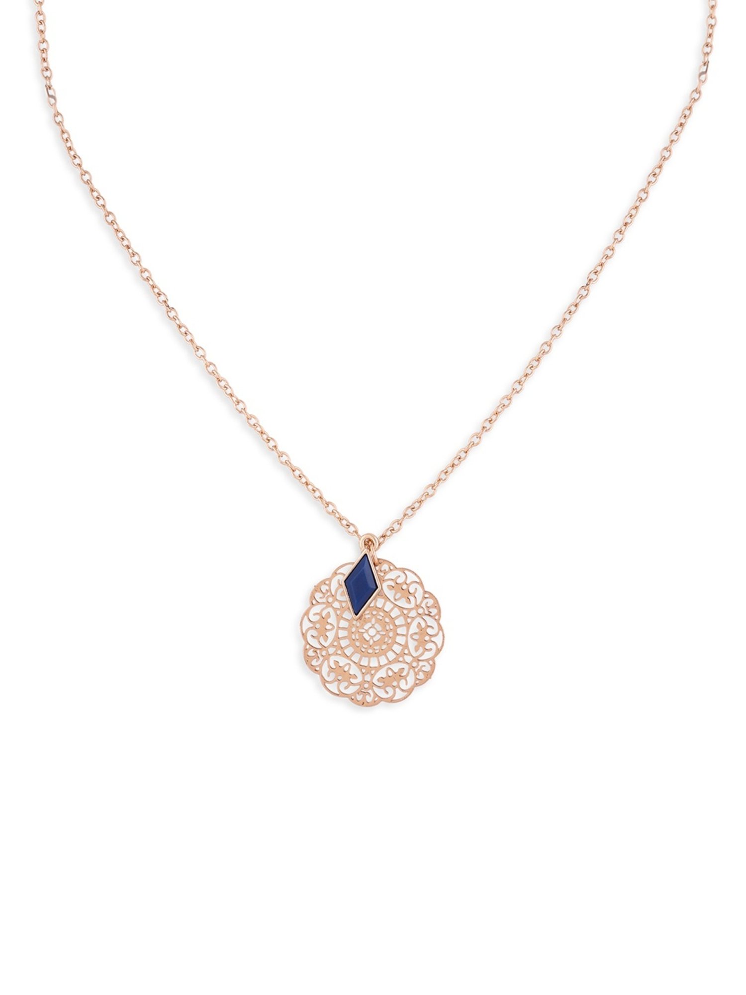 Karatcart Golden Sea Shell and Textured Disk Multicharm Multilayered Chain Women