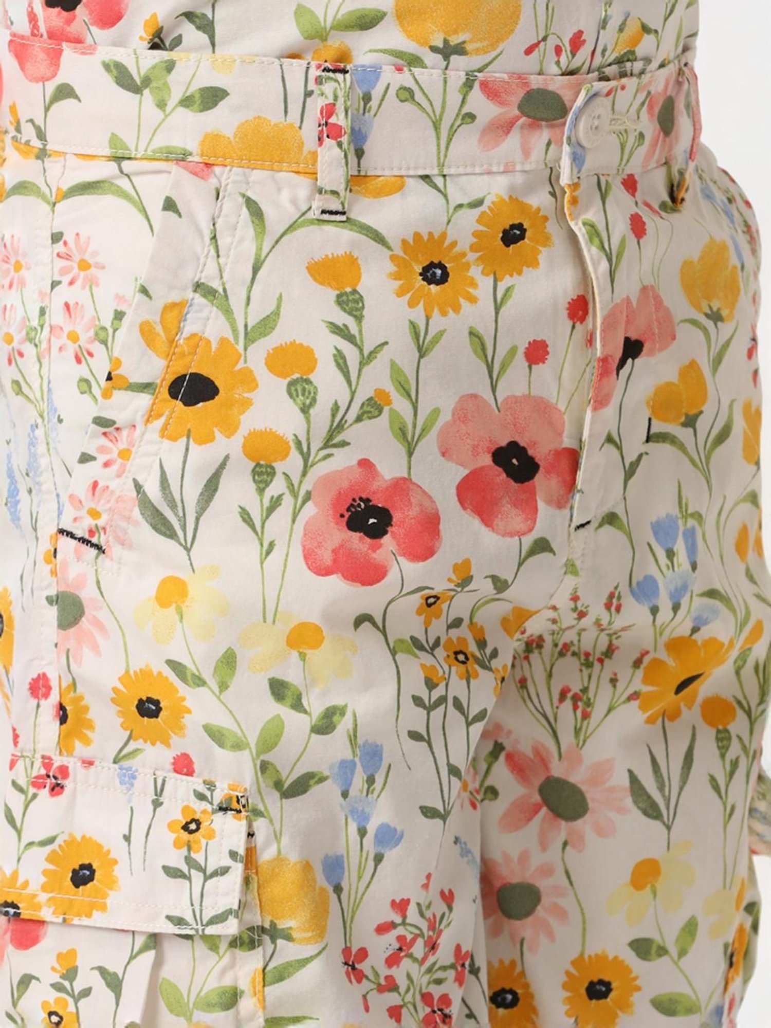 Kate & Oscar Kids Multicolor Cotton Floral Print Shorts