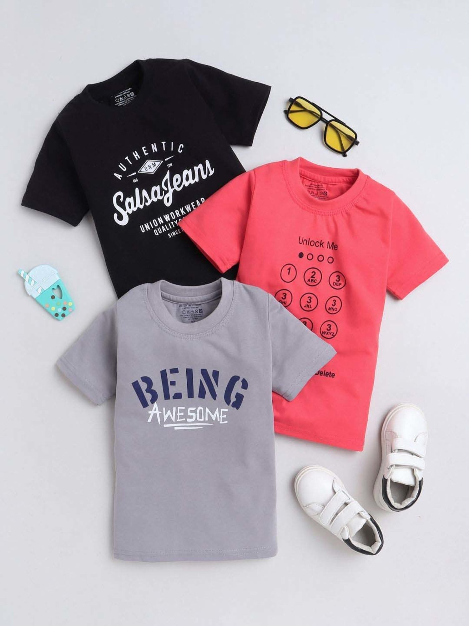 Fourfolds Unisex Multicolor Printed T-Shirt