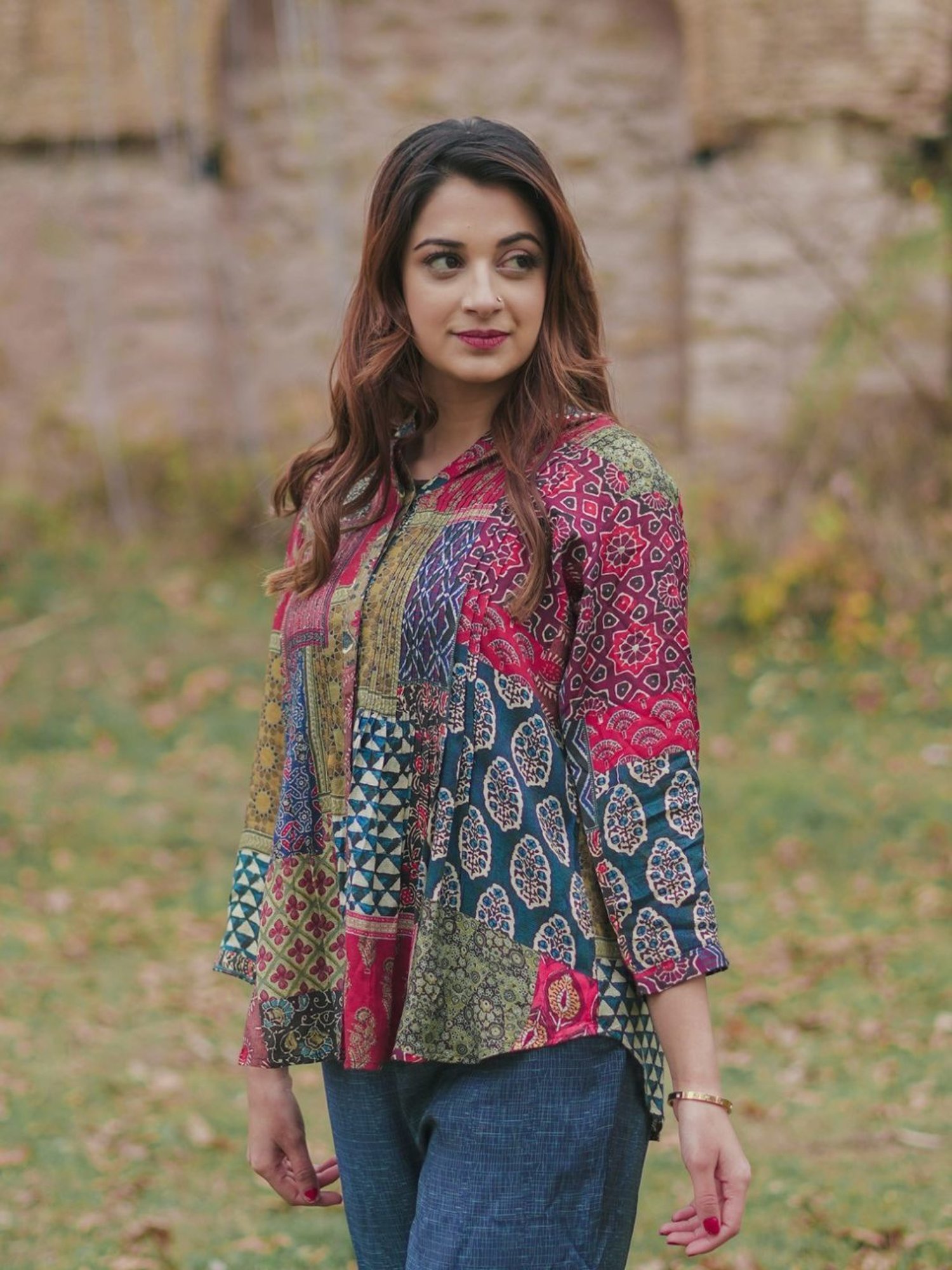 Kaftanize Vibrant Azure Ensemble Co-ord Set