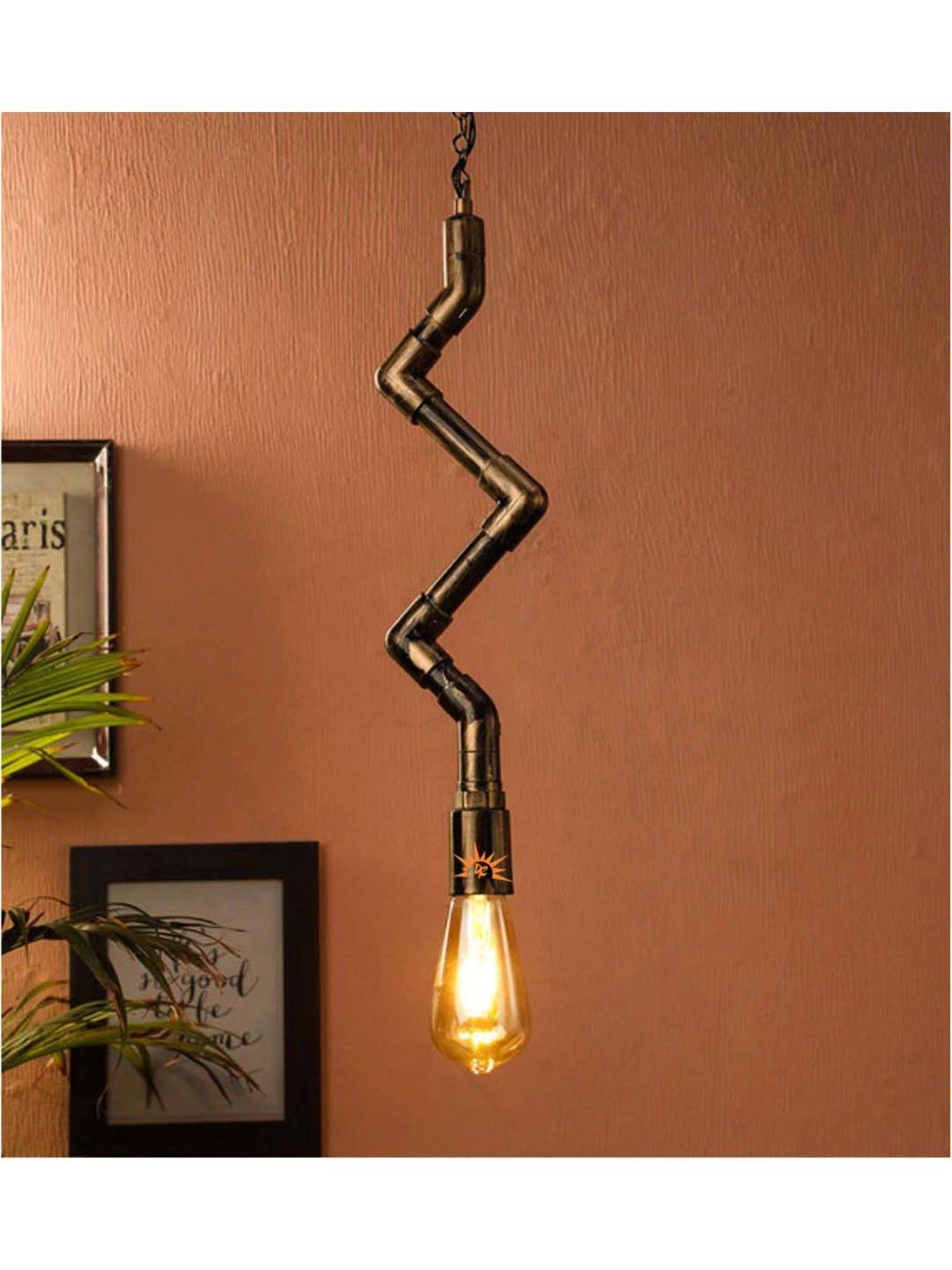 DecorativeRay Antique Gold Aluminium Hanging Light - Set of 1