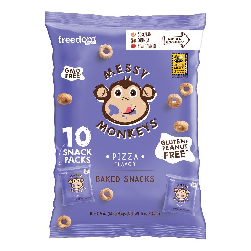 Messy Monkeys Pizza Baked Snacks - 5oz
