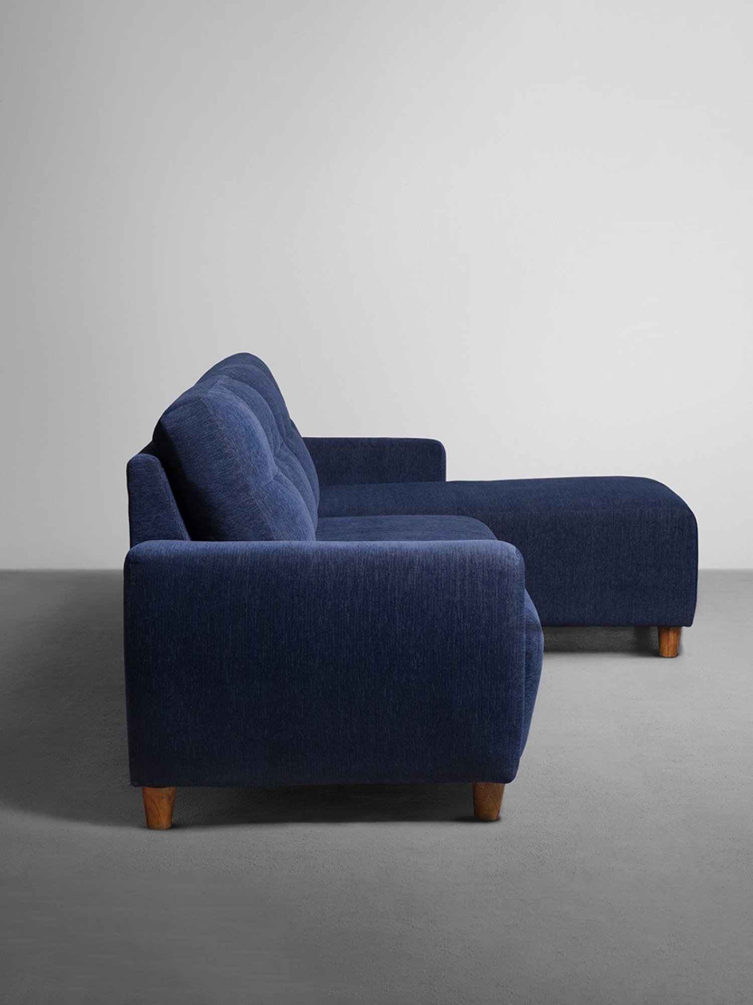 Sleepyhead Yolo Berry Blue Fabric 3 Seater RHS L Shape Sofa Set