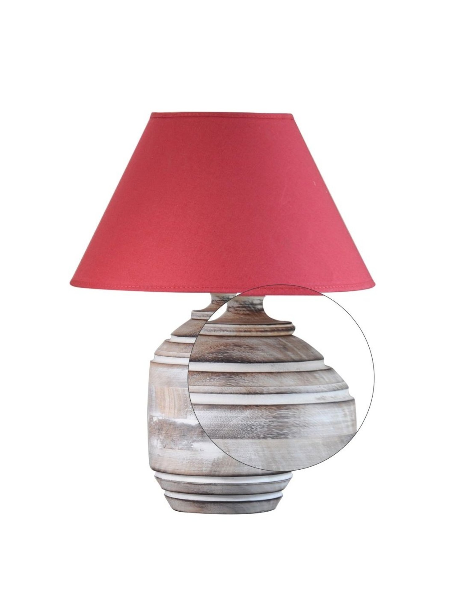Kapoor Lamp Shades Distress White & Red Wood Bradbury Carved Table Lamp