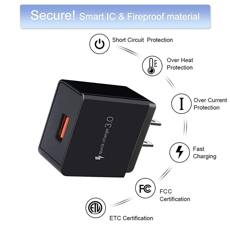 ar harger Adapter+Powerful Q30 harger+2pcs 66ft USB Type Fast harging able harger Block Plug with ord ompatible Samsung Galaxy Note 10 10+ S20 S20+ S10 S10e S9 A20 A50LG Stylo 6 5 4