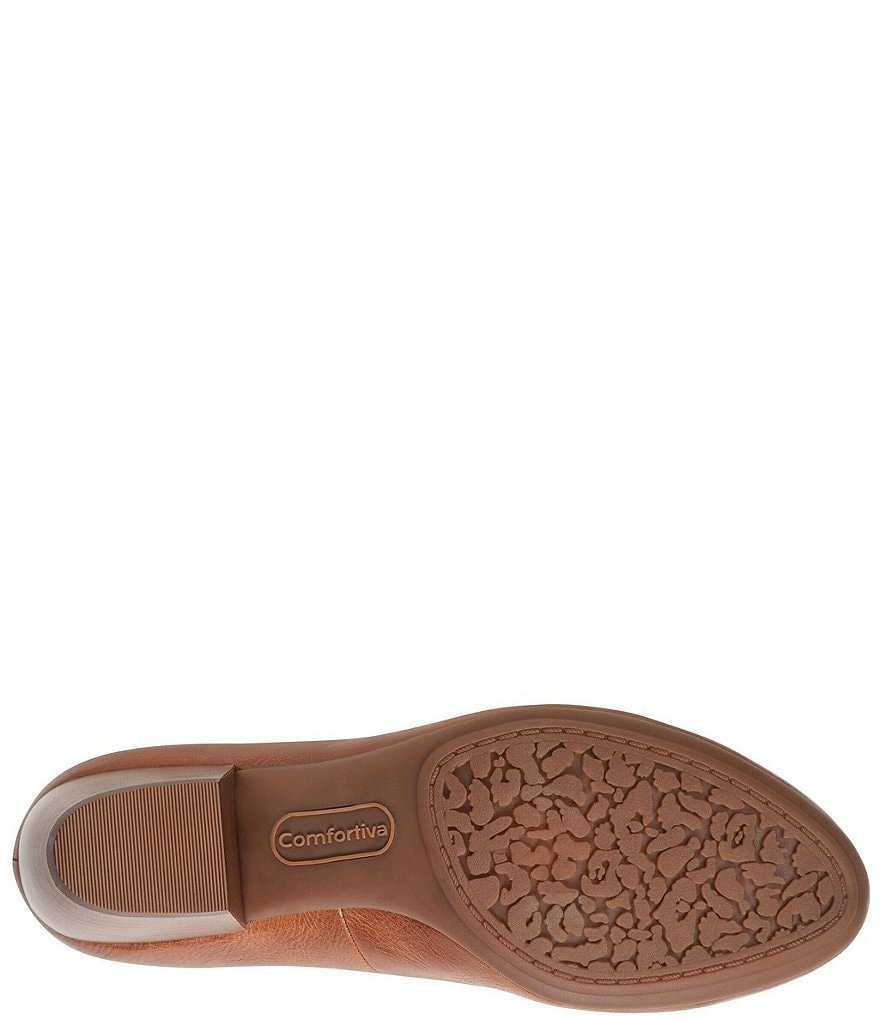 Comfortiva Amora Leather Block Heel Pumps