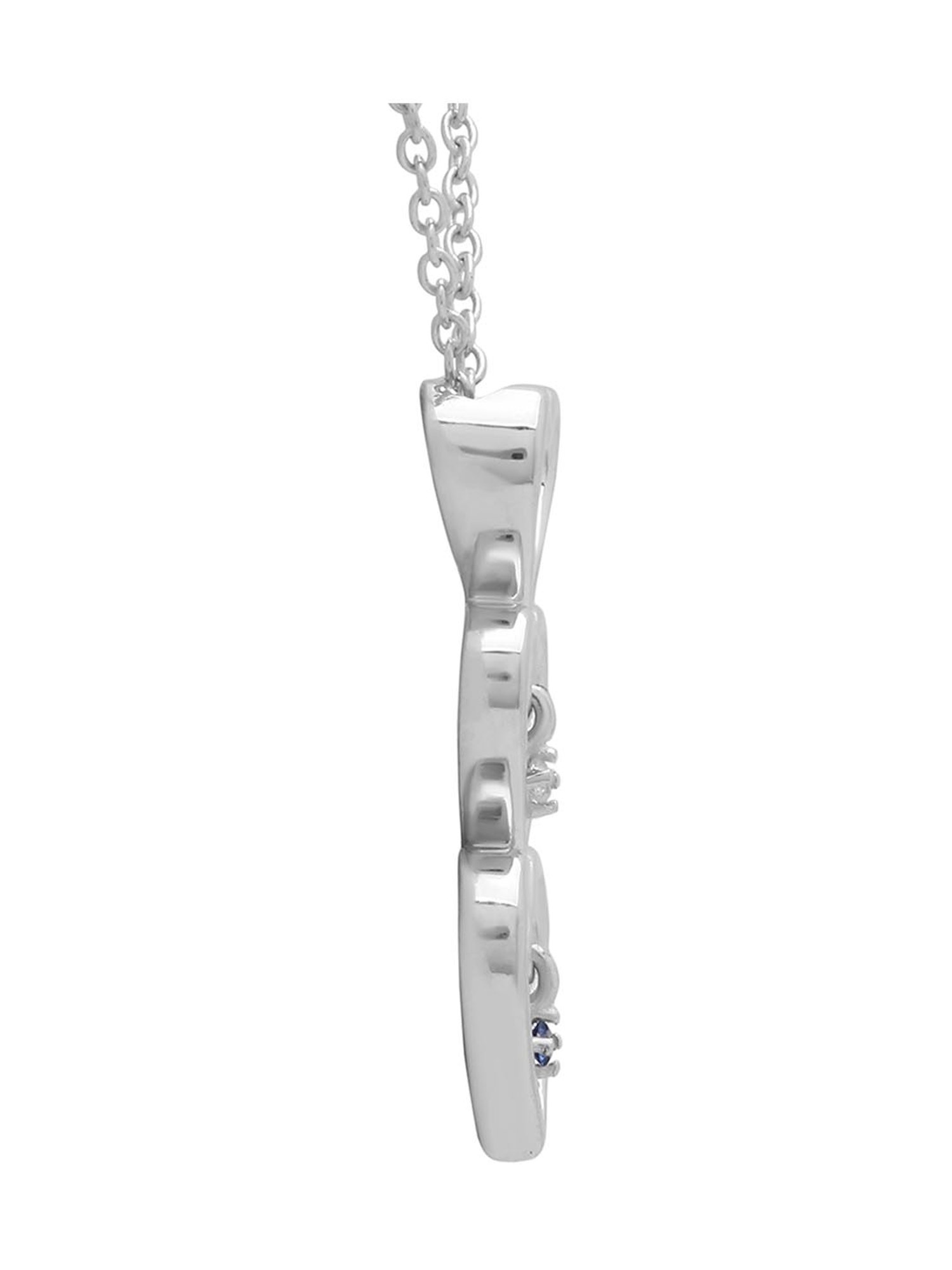 Anayra 92.5 Sterling Silver Heart Pendant with Chain for Women