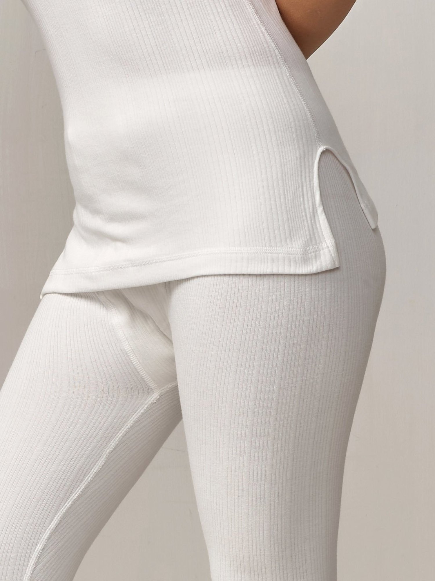 LUX Inferno Off-White Striped Thermal Tank Top