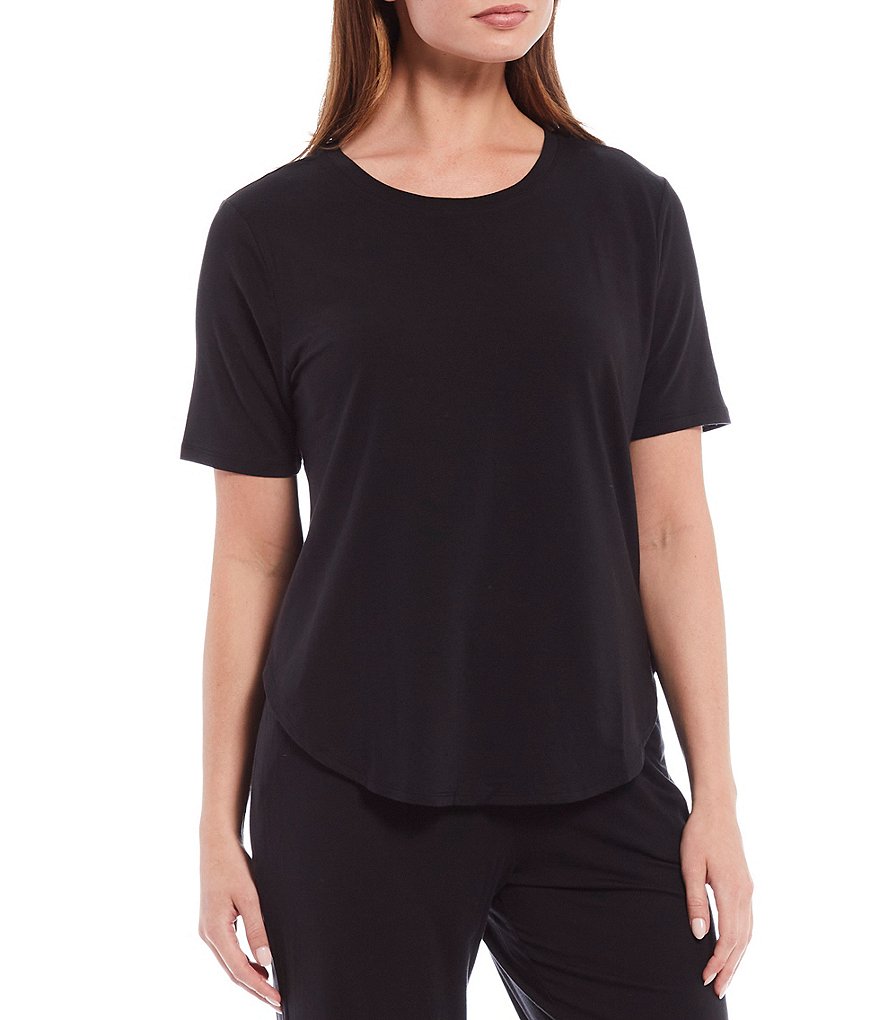 Nottibianche Solid Jersey Short Sleeve Knit Lounge Top