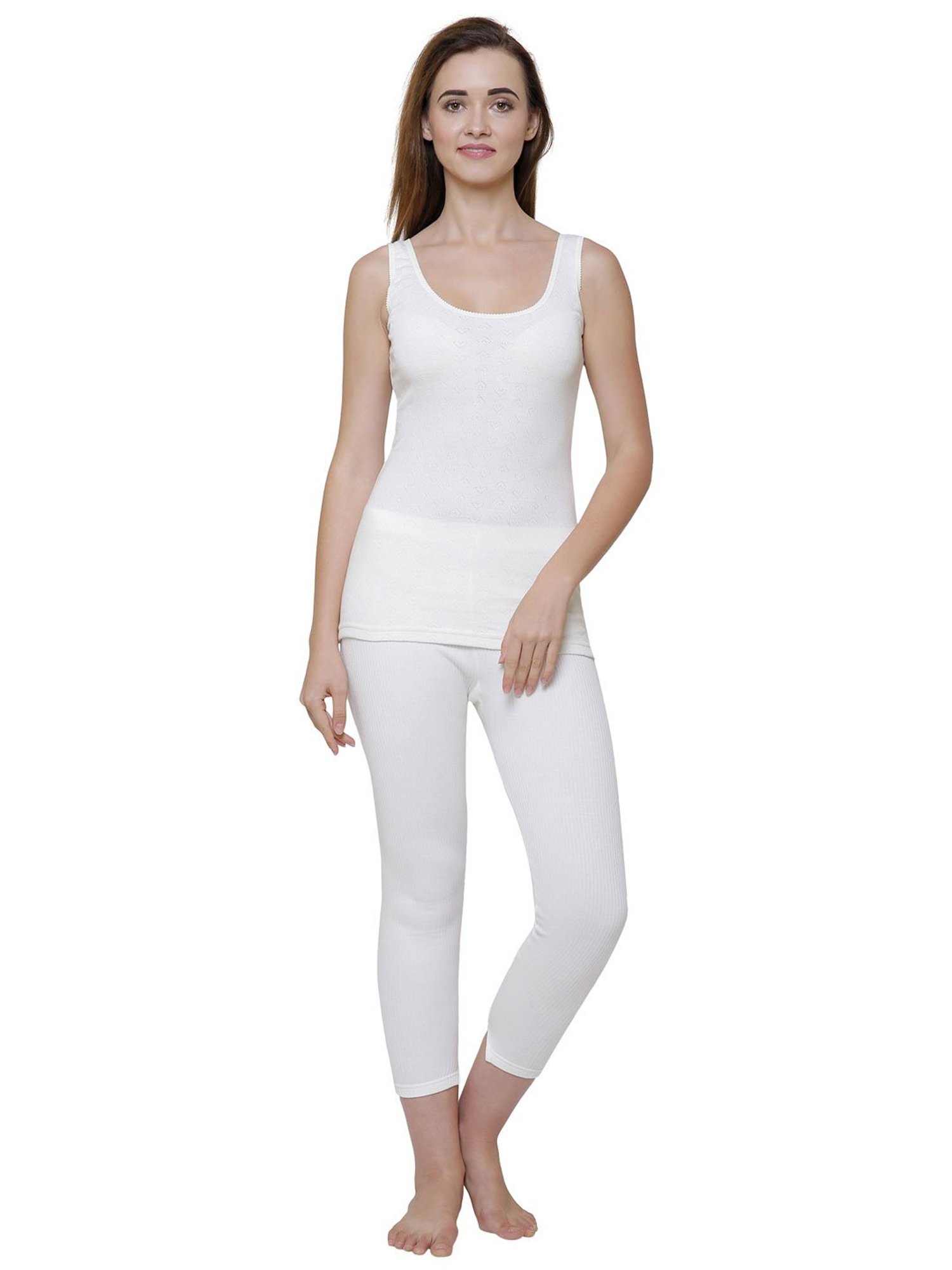 Bodycare White Cotton Thermal Tank Top