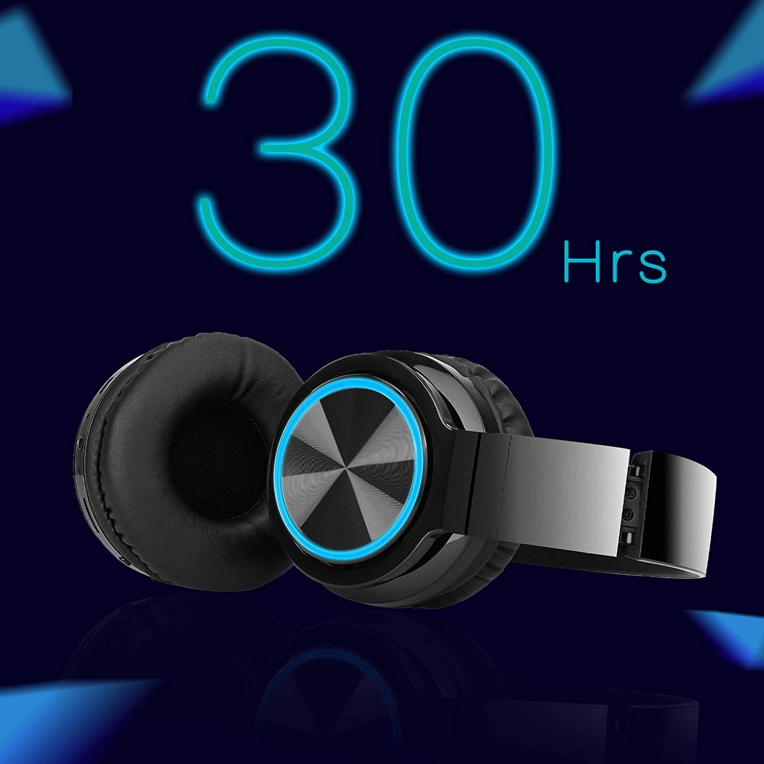 LUUSAMA Active Noise Cancelling Headphones Bluetooth Wireless Headphones Over Ear,  30 Hours Playtime for Travel/Work, White