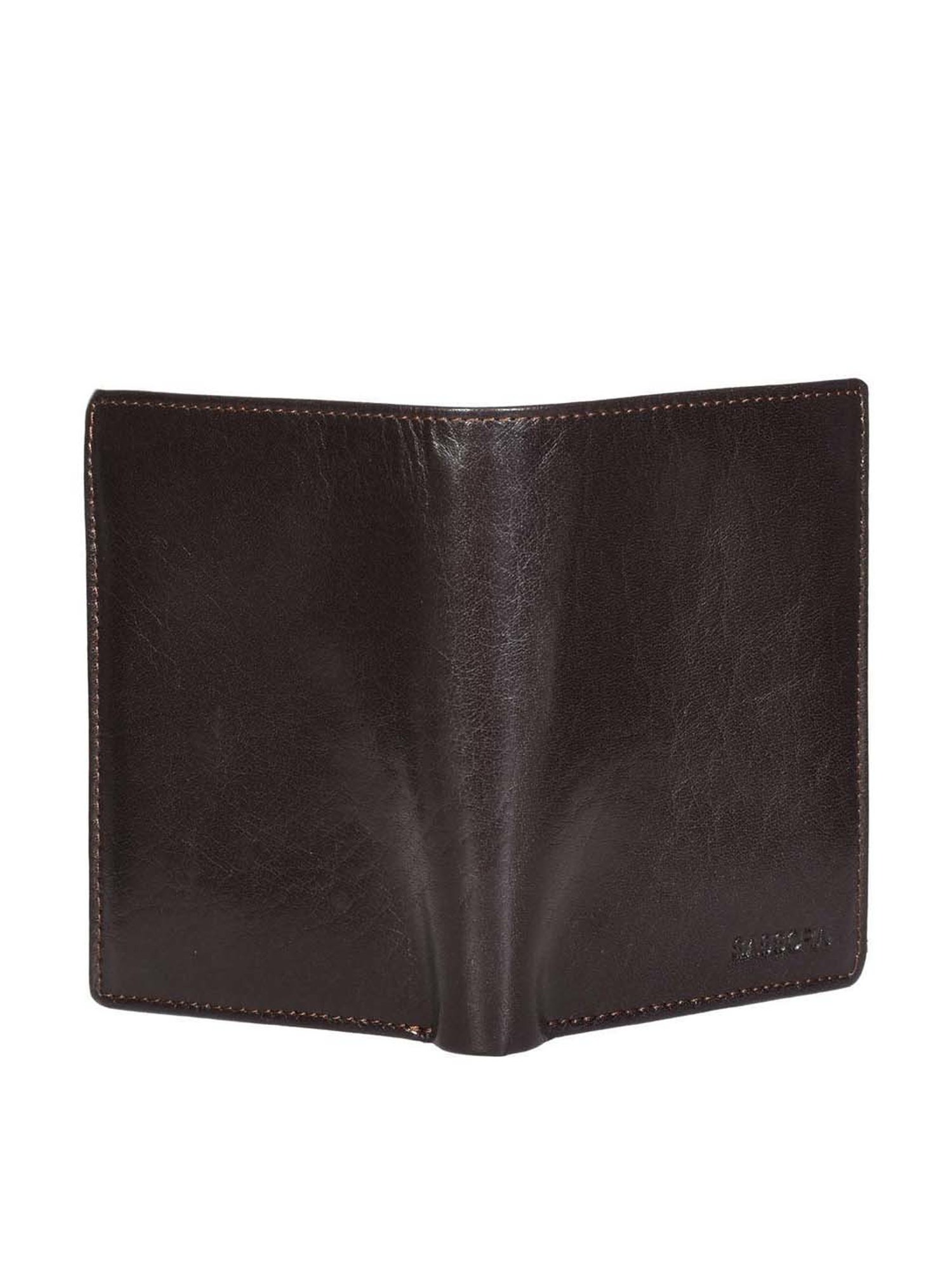 SASSORA Brown Casual Leather Rfid Bi-Fold Wallet for Men