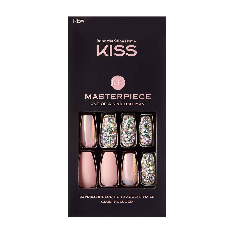 Ardell Nail Addict Blush False Nails Geometric Crystals - 24ct