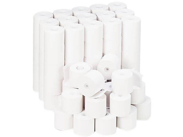 Universal UNV22200 Impact & Inkjet Print Bond Paper Rolls, 0.5" Core, 2.25" x 165ft, White, 100/Carton