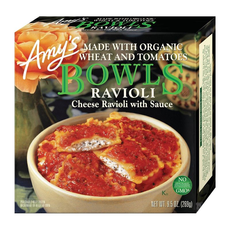 Amy's Frozen  Cheese Ravioli with Sauce Bowl - 9.5oz