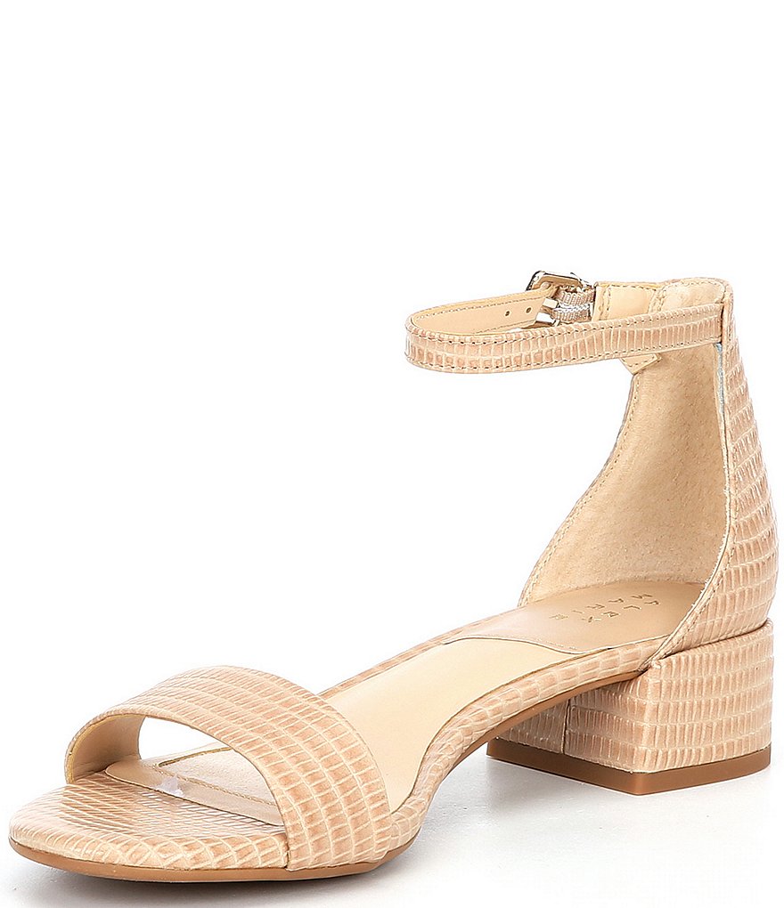Alex Marie Malahn Embossed Leather Block Heel Dress Sandals