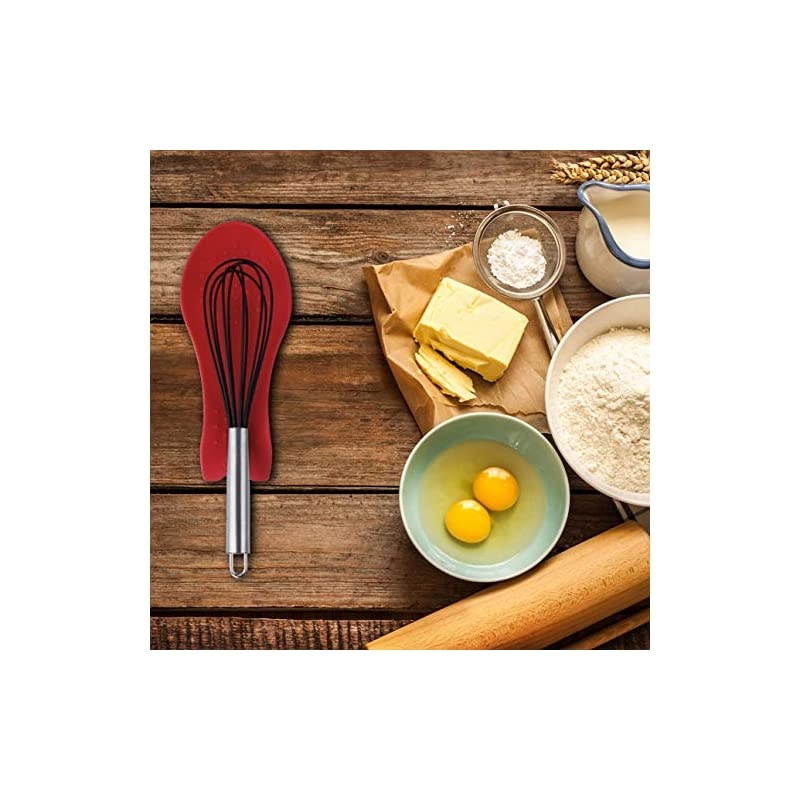 Silicone Spoon Rests, Cooking Utensils Holder for Kitchen (2, Red-Blue)