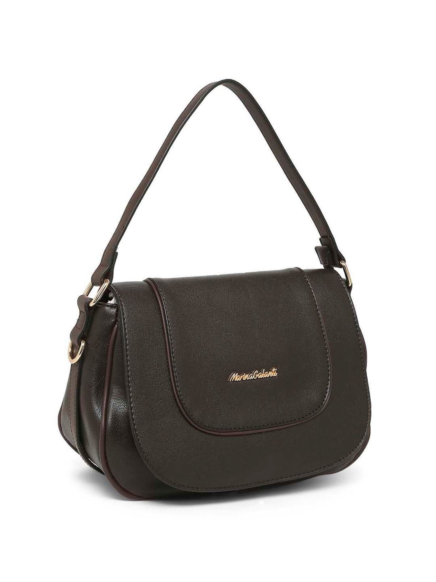 Marina Galanti Brown Solid Medium Handbag