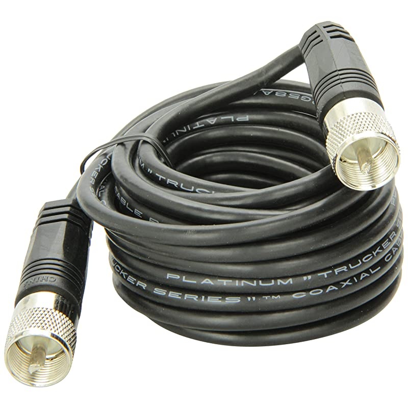 PRO505XL 40Channel CB Radio ProSeries Black 18 RG58AU Coaxial Cable with Pl259 Connectors