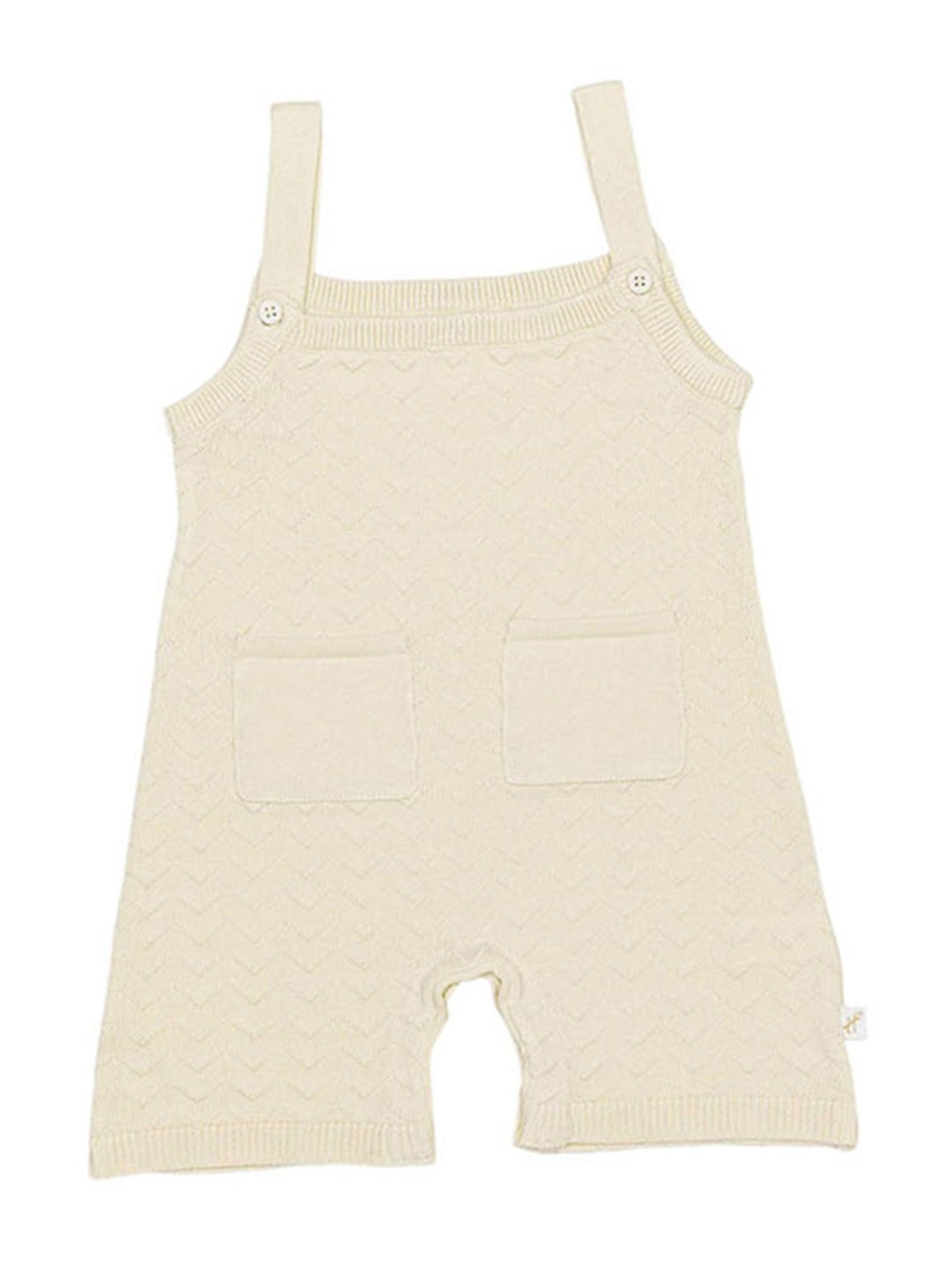 H by Hamleys Infants Boys Off White Self Dungaree