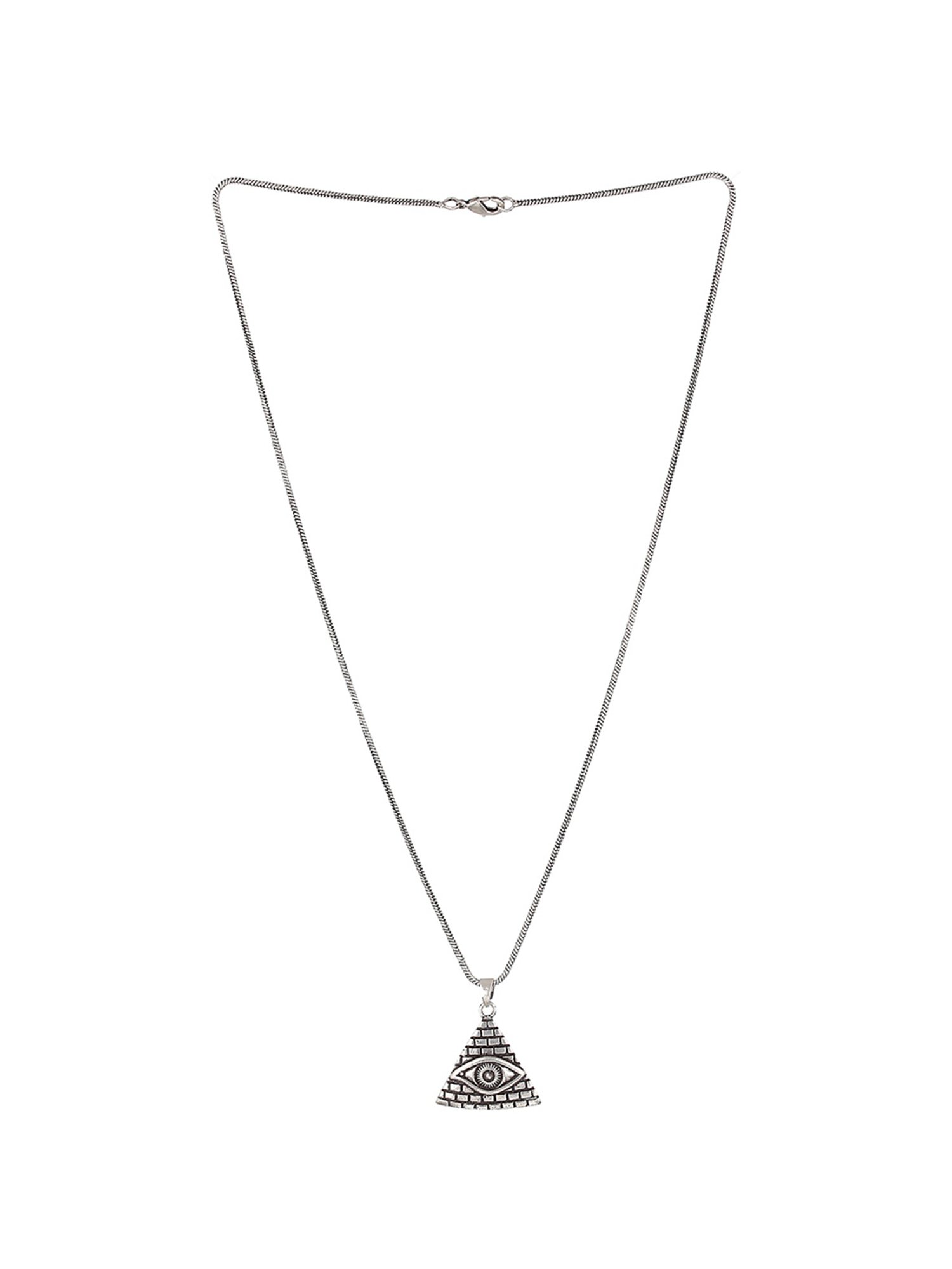 Bold by Priyaasi Triangle Eye Black Casual Pendant With Chain for Men