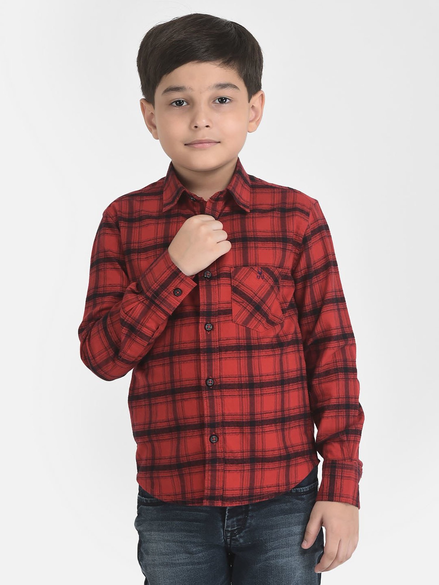 Crimsoune Club Kids Red Checks Shirt