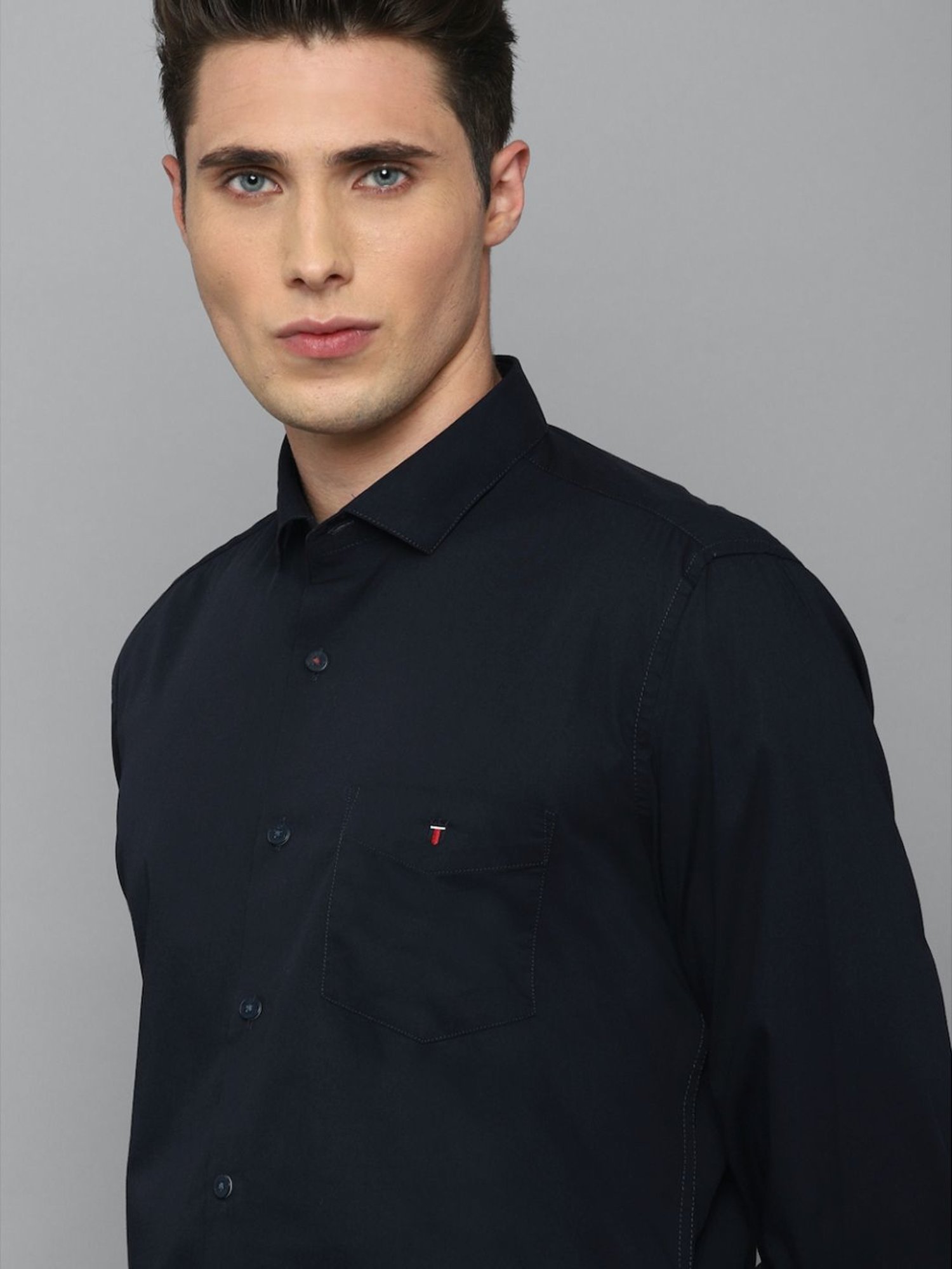 Louis Philippe Sport Navy Cotton Slim Fit Shirt