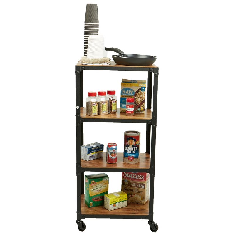 Mind Reader Rolling Bar Cart 4-Tier Kitchen Microwave Cart Island