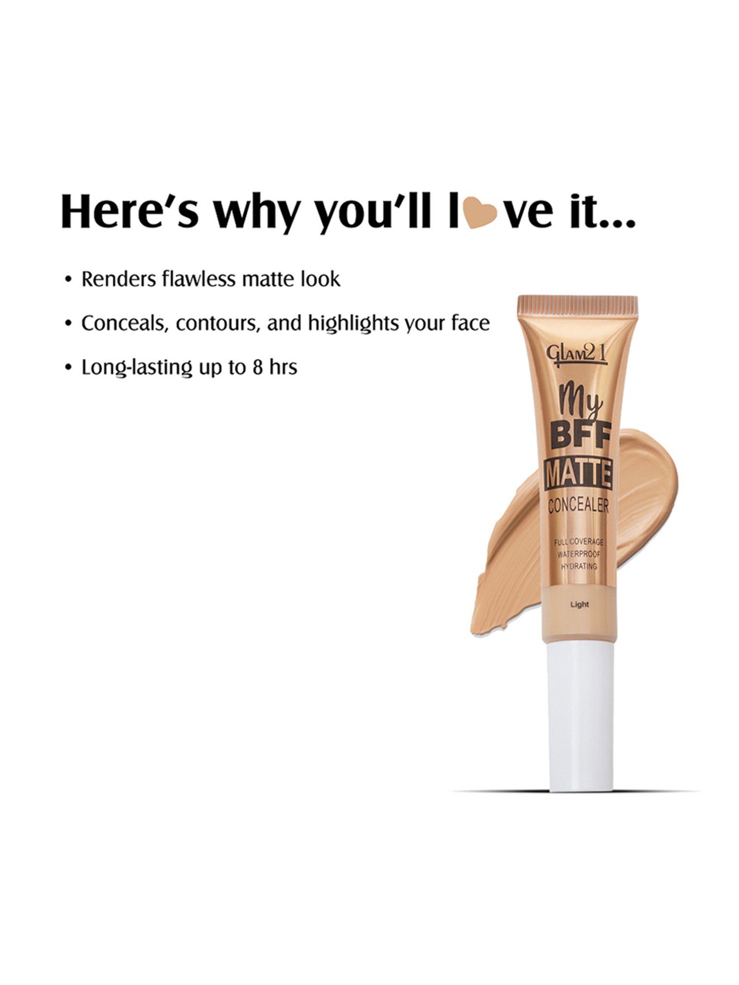 Glam21 My BFF Matte Liquid Concealer 02 Medium Light - 8 gm