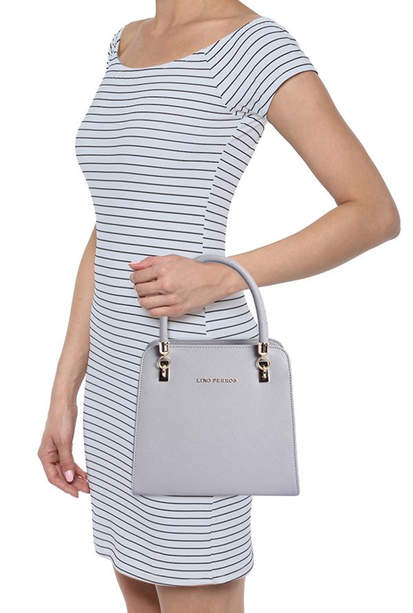 Lino Perros Grey Solid Handbag