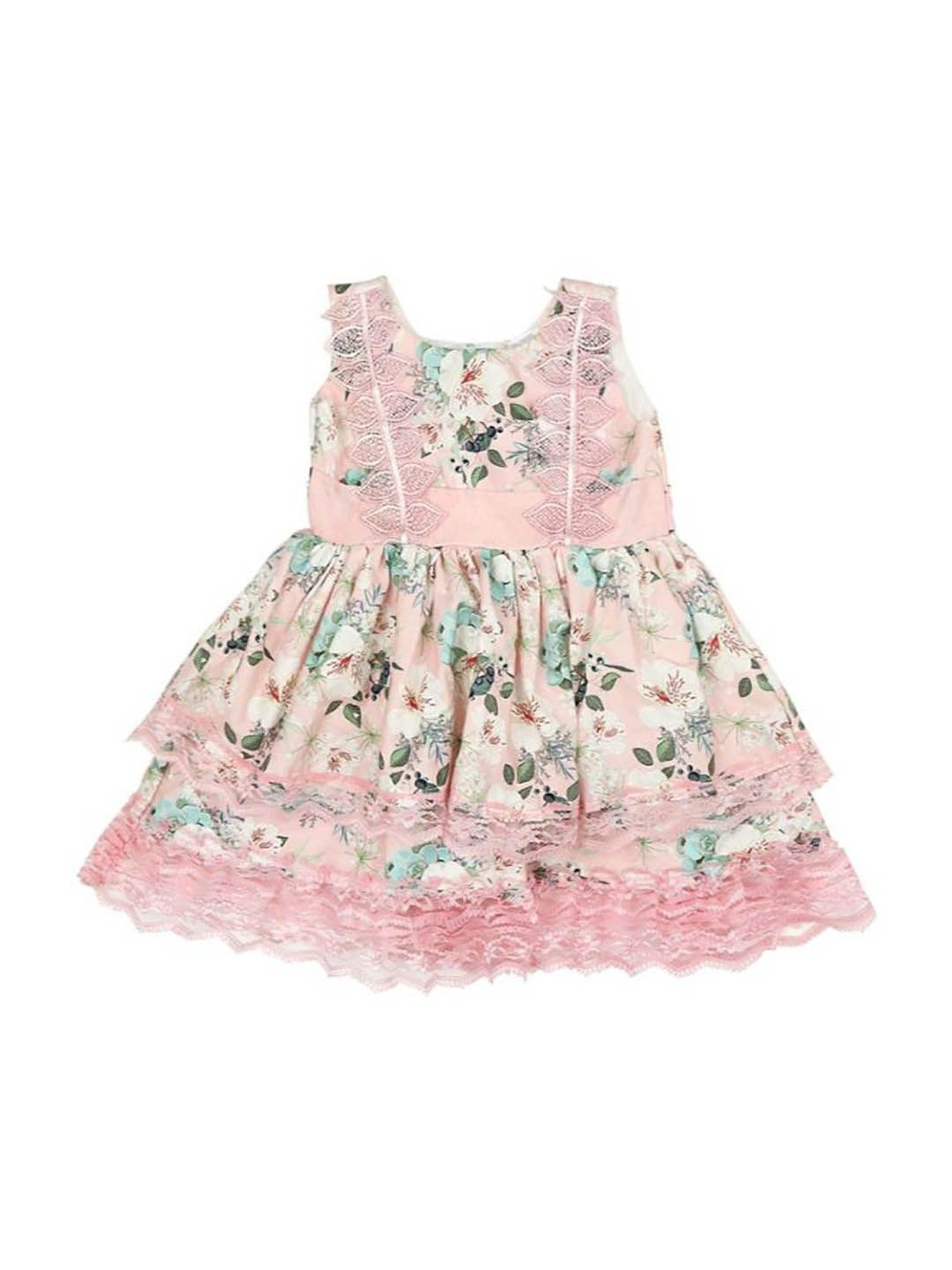 Mee Mee Kids Peach Floral Frock