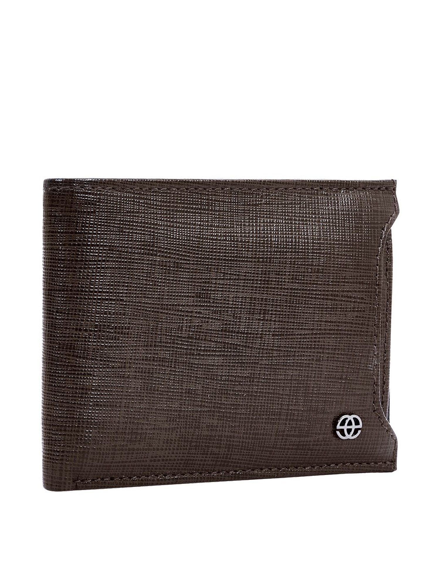 Eske Brown Textured Bi-Fold Wallet for Men