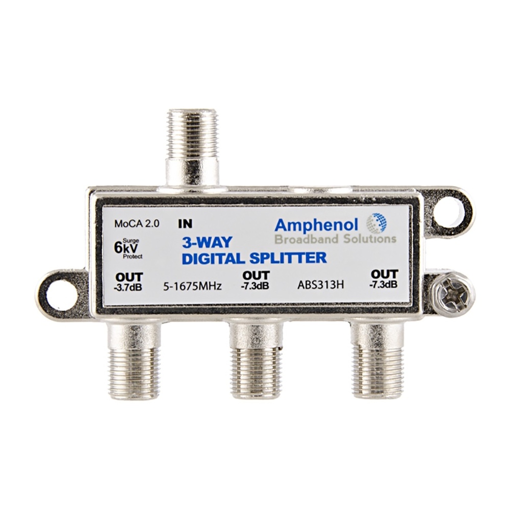 Amphenol 3-Way Digital Splitter MoCA 2.0 ABS313H