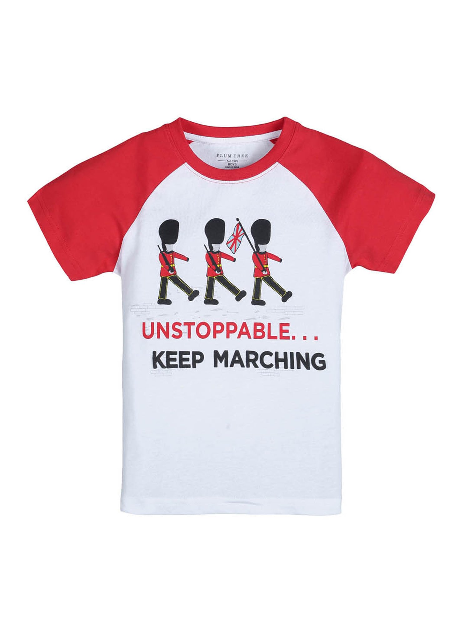 Plum Tree Kids Red & White Printed T-Shirt (Pack Of 2)