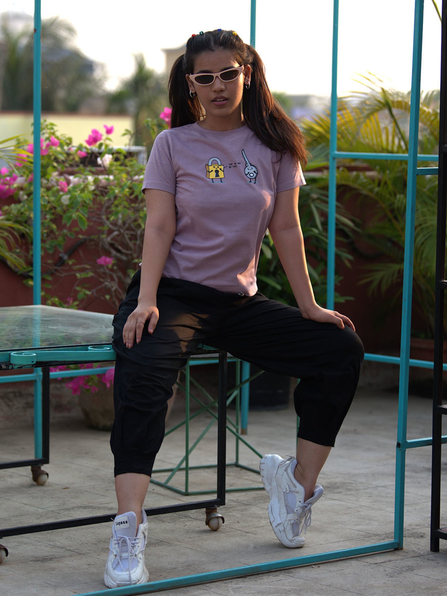 TeenTrums Girls Lilac Printed T-Shirt