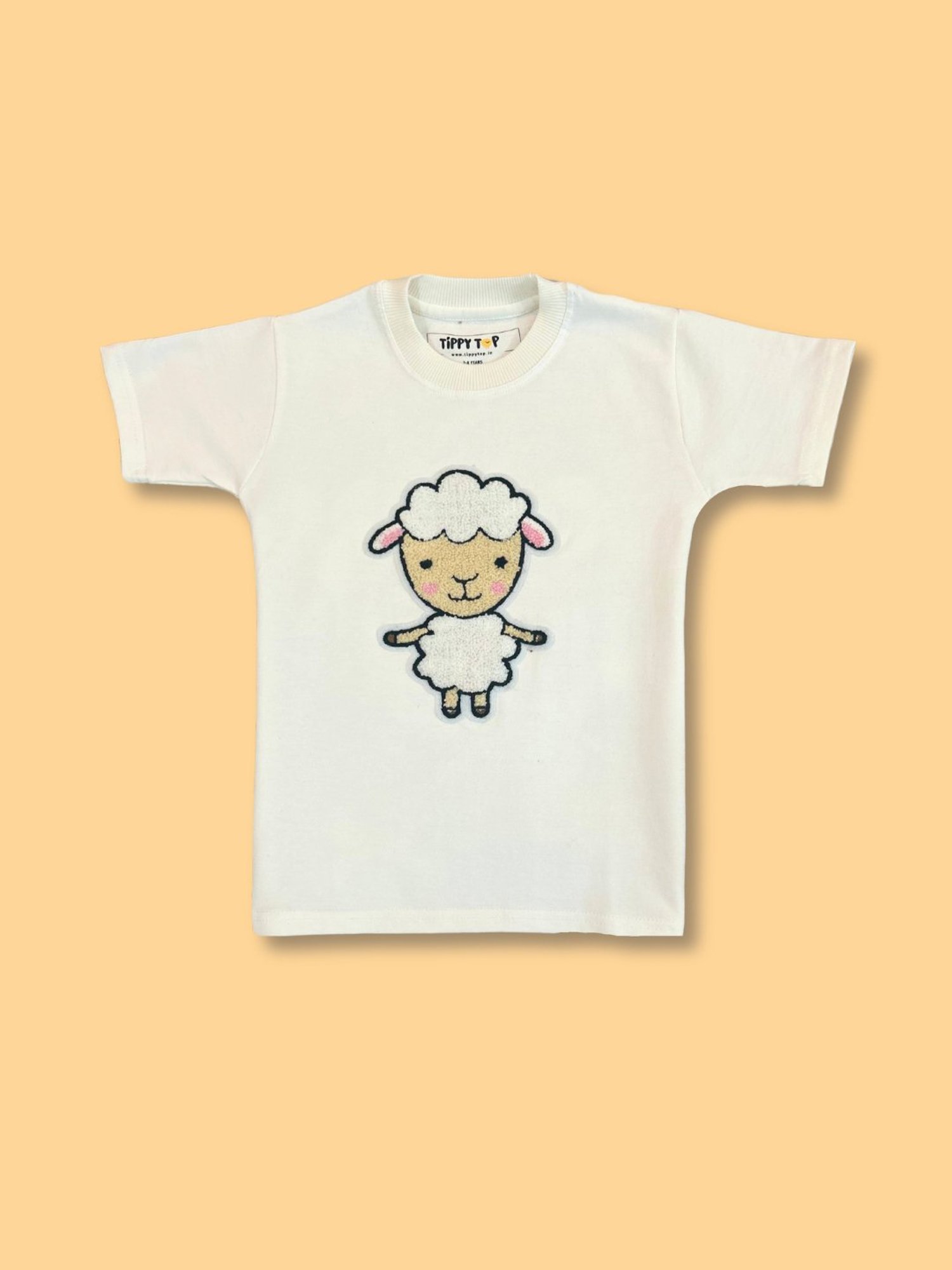 Tippy Top Kids White Self Design T-Shirt