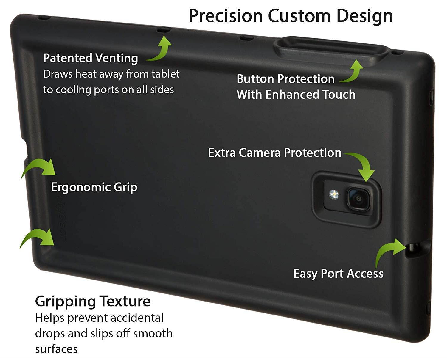 BobjGear Bobj Rugged Tablet Case for Samsung Galaxy Tab A 10.5 (SM-T590) Kid Friendly (Bold Black)