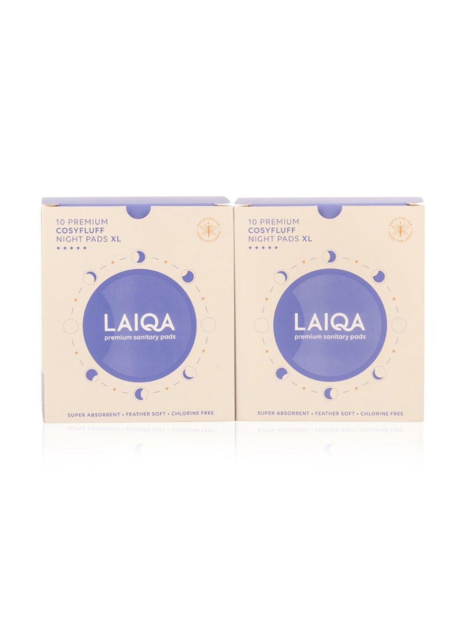 LAIQA Heavy Flow Xtra Large Night Pads (Pack of 2) - 20 Pads
