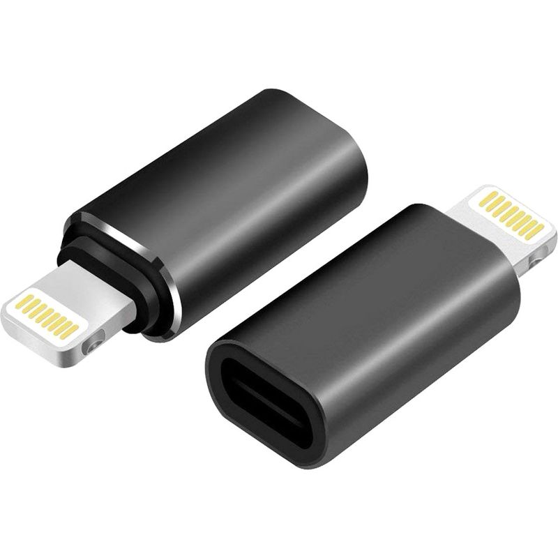 4XEM USB 3.1 Type-C Female to 8-pin Lightning Male Adapter - 1 x Type C Female USB - 1 x Lightning Male Proprietary Connector - Black