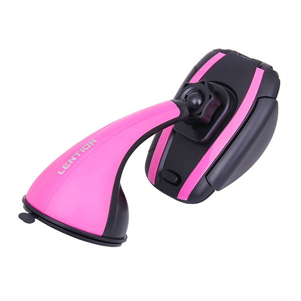 LENTION Car Mount Phone Holder with Windshield for iPhone, iPod, Smart Phone, PSP, GPS - Black